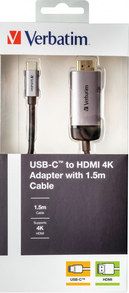 Verbatim USB-C™ to HDMI Adapter - USB 3.1 Gen 1, HDMI 1.5m Cable – view 2