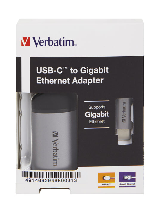 Verbatim USB-C™ to Gigabit Ethernet Adapter 10cm Cable – view 2