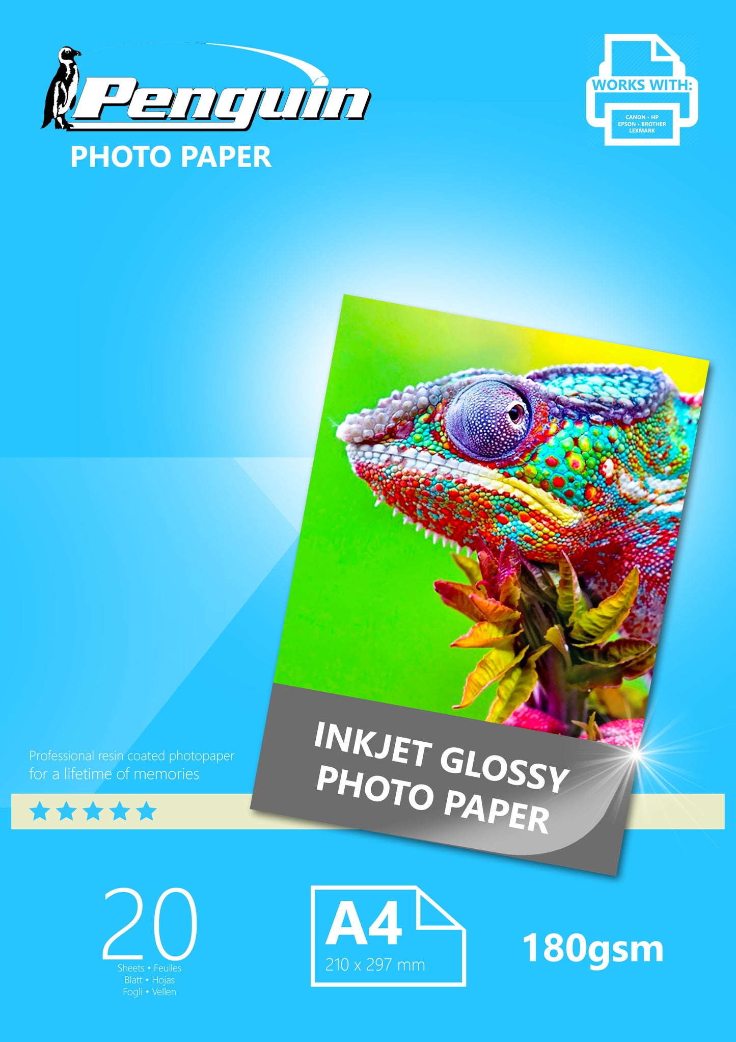Penguin Inkjet Photo Paper Gloss 180g 20 Sheets A 4