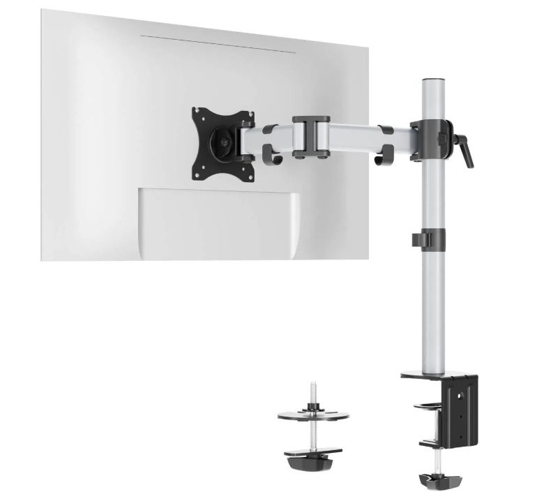 Durable Monitor Mount Select For 1 Screen Desk Clamp Silver