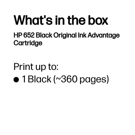 HP Blister 652 Original Black Ink Advantage Cartridge – view 3