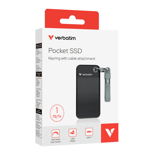 Verbatim Pocket SSD USB 3.2 Gen 2 1TB Black, Grey – view 2