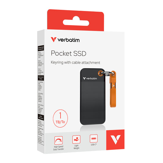 Verbatim Pocket SSD USB 3.2 Gen 2 1TB Black, Orange – view 2