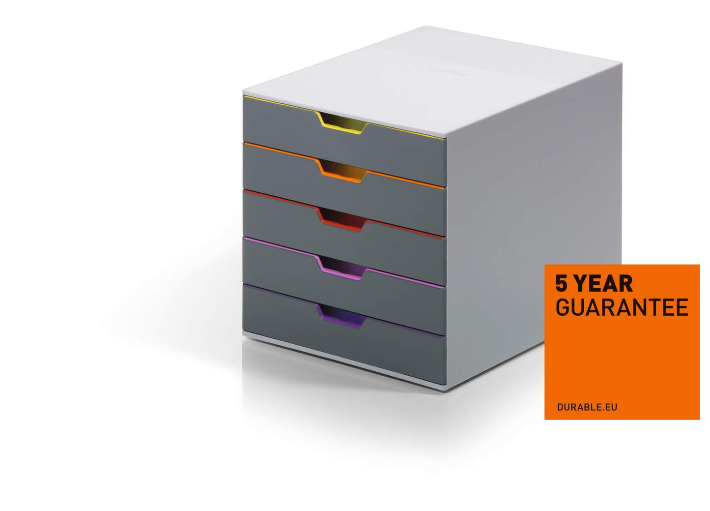 Varicolor 5 Drawer Desktop Storage Box Grey/Multicolour