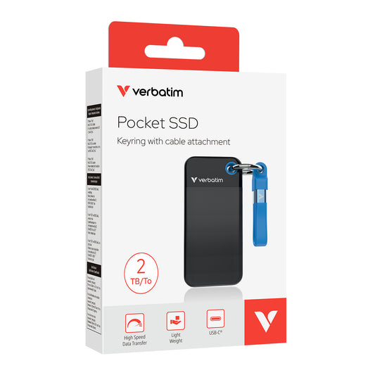 Verbatim Pocket SSD USB 3.2 Gen 2 2TB Black, Blue – view 2