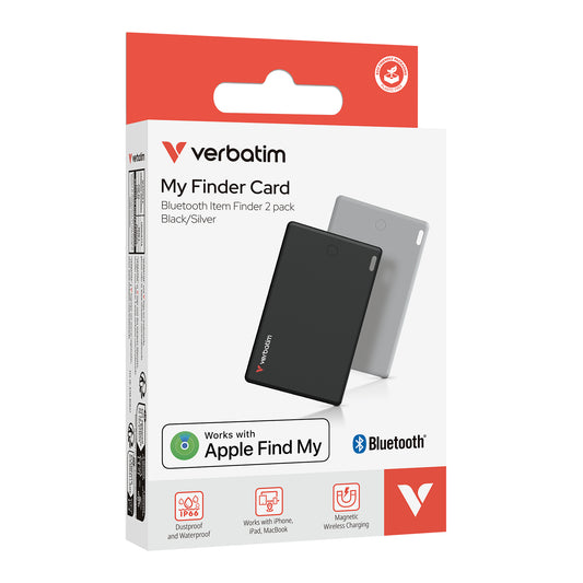 Verbatim MYFCR-02BS My Finder Card Bluetooth Item Finder 2 Pack Black, Silver? – view 3