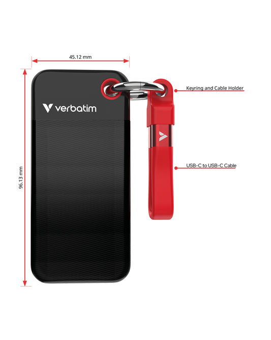 Verbatim Pocket SSD USB 3.2 Gen 2 1TB Black, Red – view 2