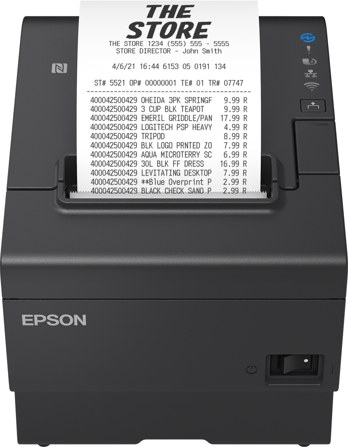 Epson Tm-t88vii USB Ethernet Serial Ps Buzz Black POS Printer