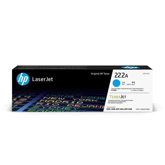 HP 222a Original Cyan Laserjet Toner Cartridge For HP Laserjet Pro 3203 3288 Mfp 3303 Mfp 3388