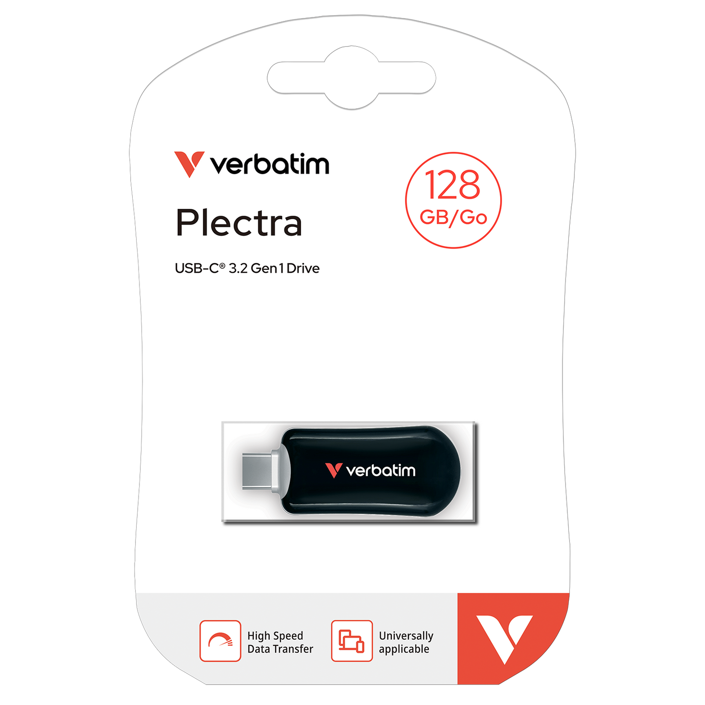 Verbatim Plectra USB-C Flash Drive Black 128Gb