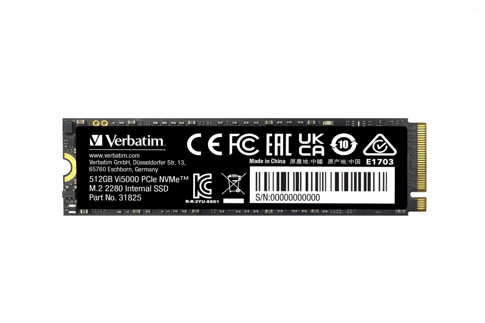 Verbatim Vi5000 Internal Pcie NVMe M.2 SSD 512gb