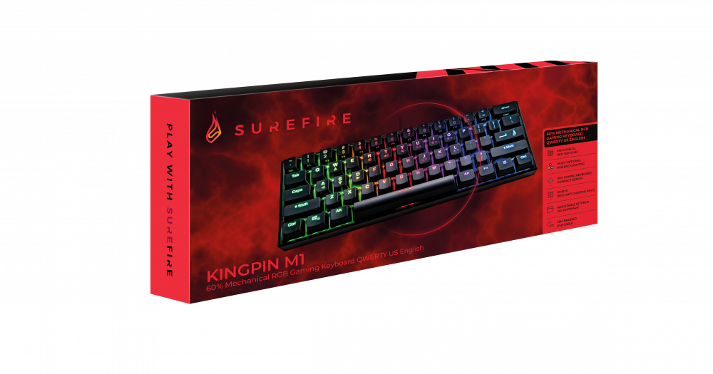 Surefire Kingpin X1 60% Gaming Rgb Keyboard Qwerty Us English