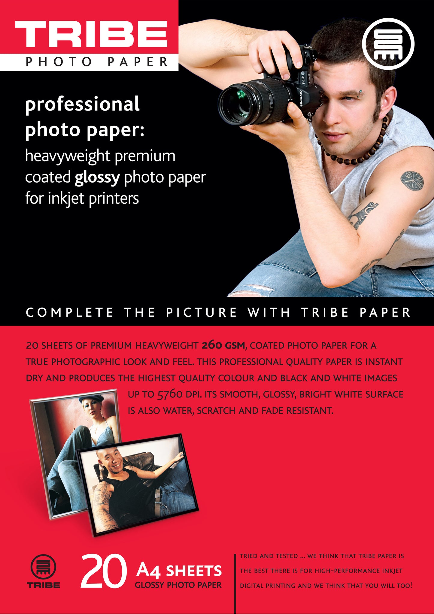 Tribe Inkjet Photo Paper Gloss 260g 20 Sheets A 6