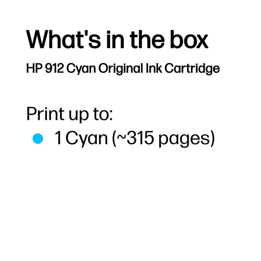 HP 912 Original Cyan Ink Cartridge – view 2