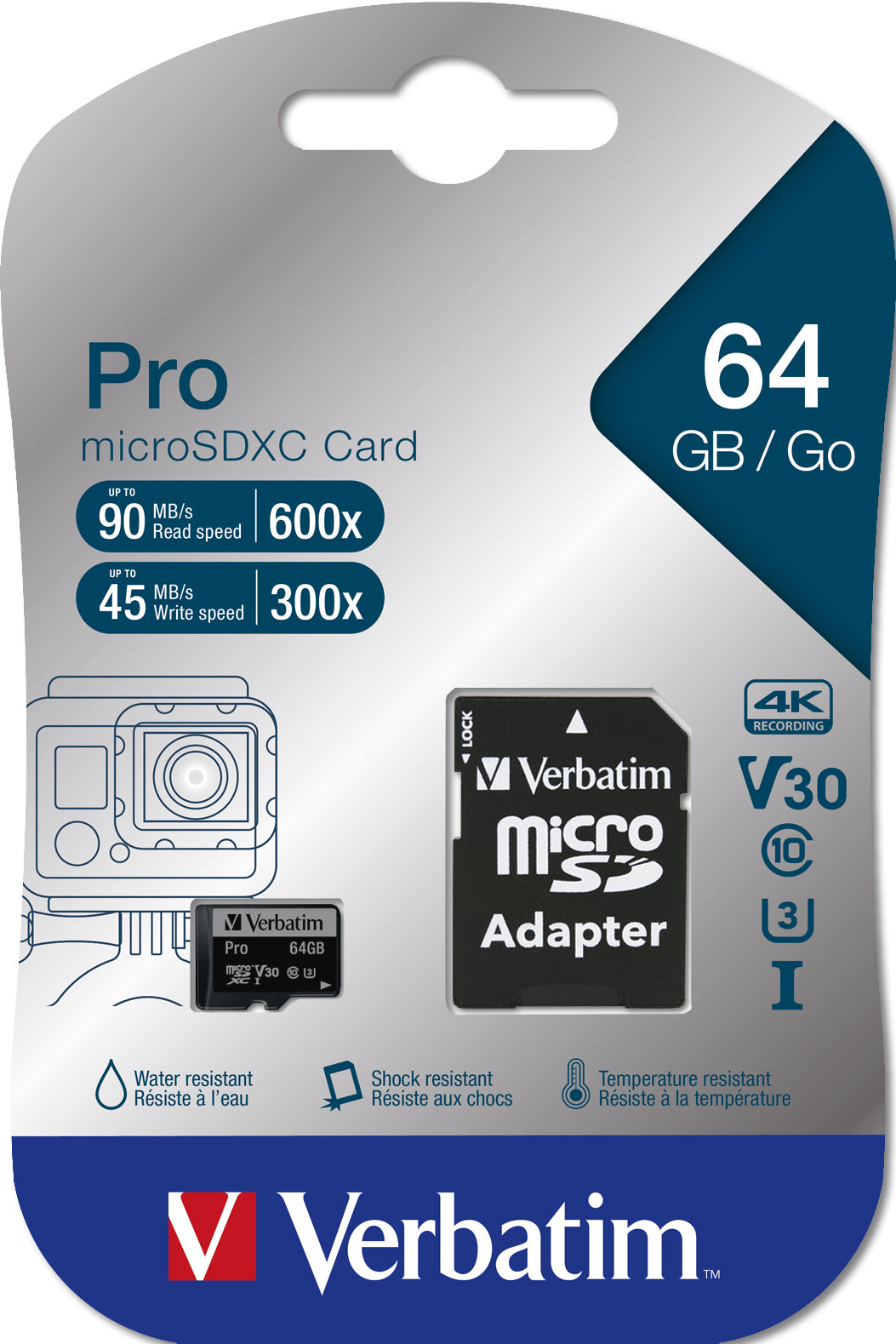 Verbatim Pro 64GB Micro Sd Sdxc, Uhs-I, Class 10, U3, V30 – view 3