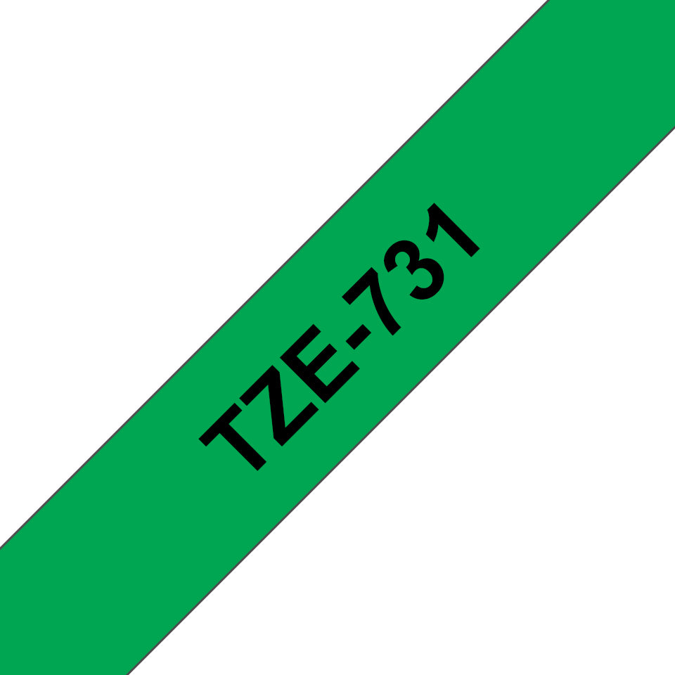 Brother Laminated Tape 8m x 12mm Black On Green