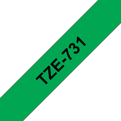 Brother Laminated Tape 8m x 12mm Black On Green