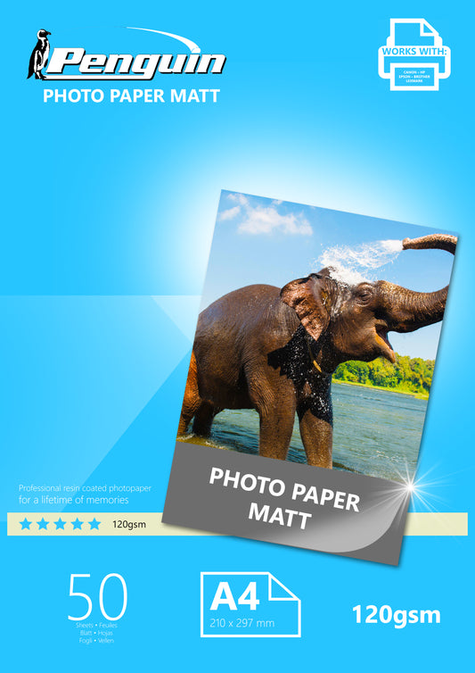 Penguin Inkjet Photo Paper Matt 120gsm 50 Sheets A 4