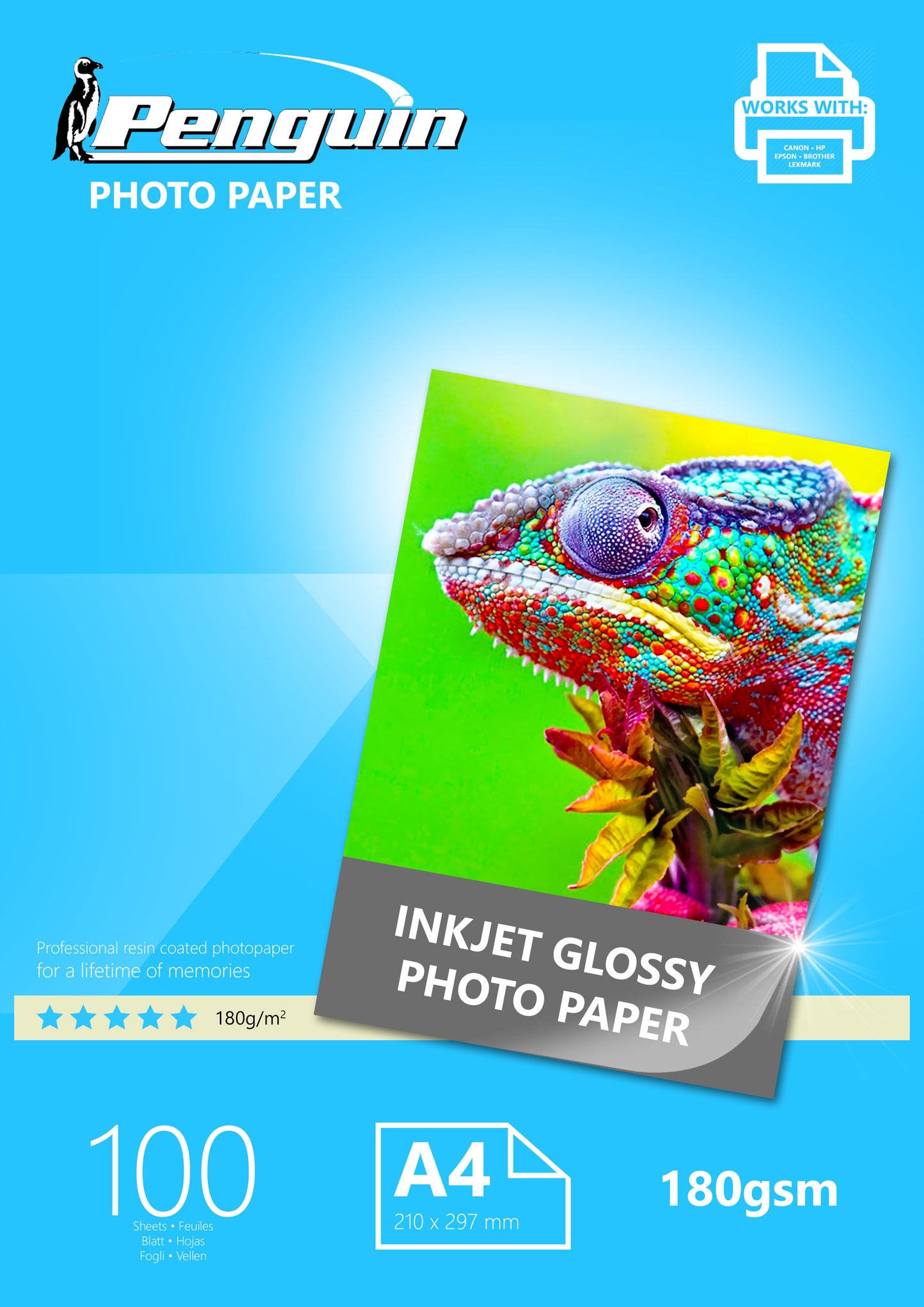 Penguin Inkjet Photo Paper Gloss 180g 100 Sheets A 4
