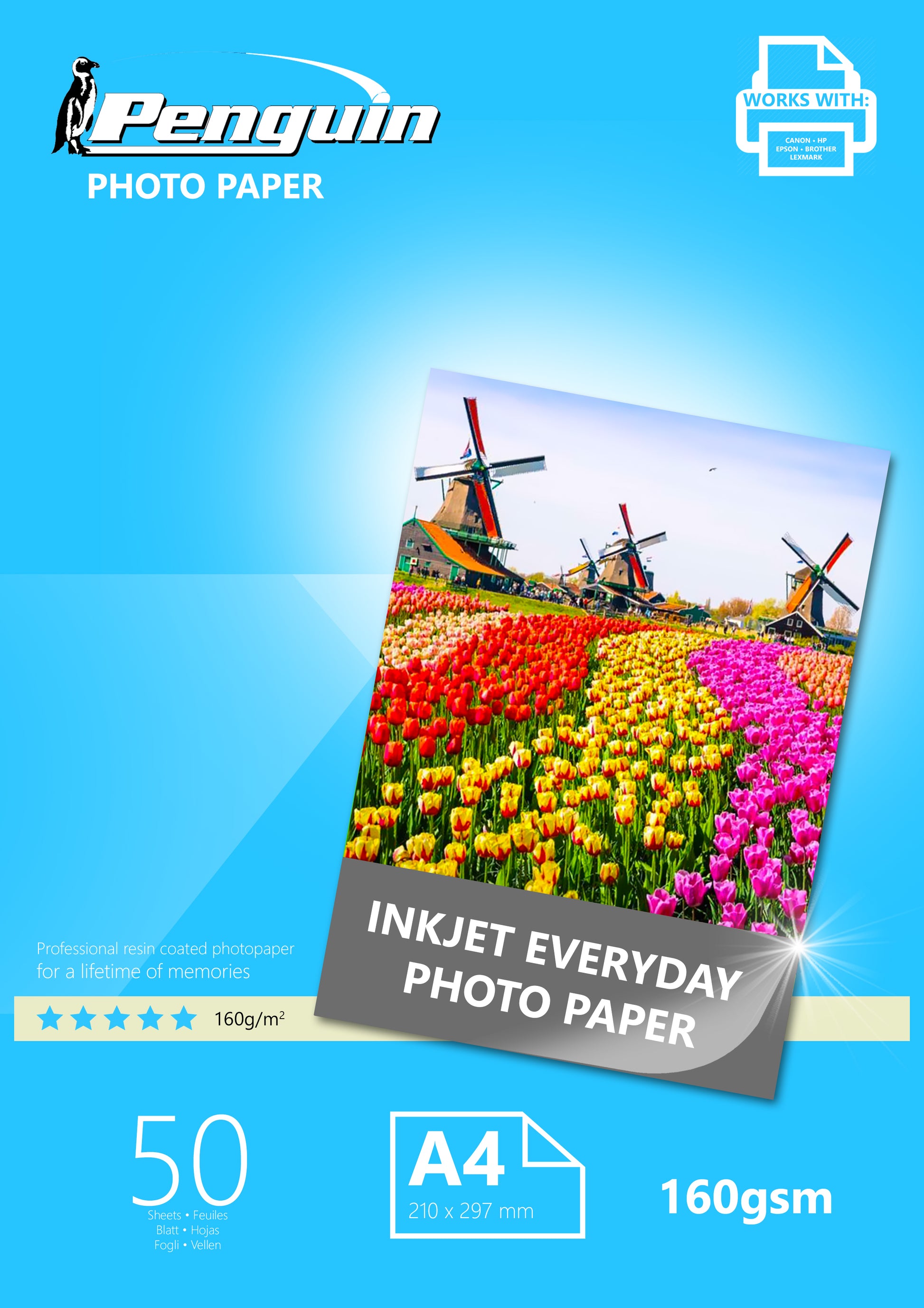 Penguin Inkjet Everday Photo Paper 160gsm 50 Sheets A 4