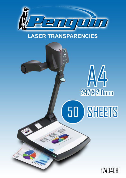 Penguin Laser Printer Transparencies 50 Sheets A 4