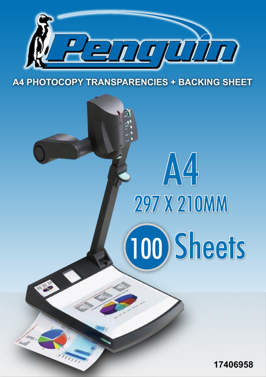 Penguin Photo Copy Transparency With Backing Sheet 100 Sheets A 4
