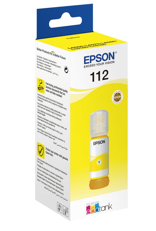 Epson 112 Ecotank Pigment Yellow Ink Bottle – view 2