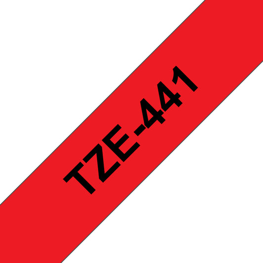 Brother Laminated Tape 8m x 18mm Black On Red