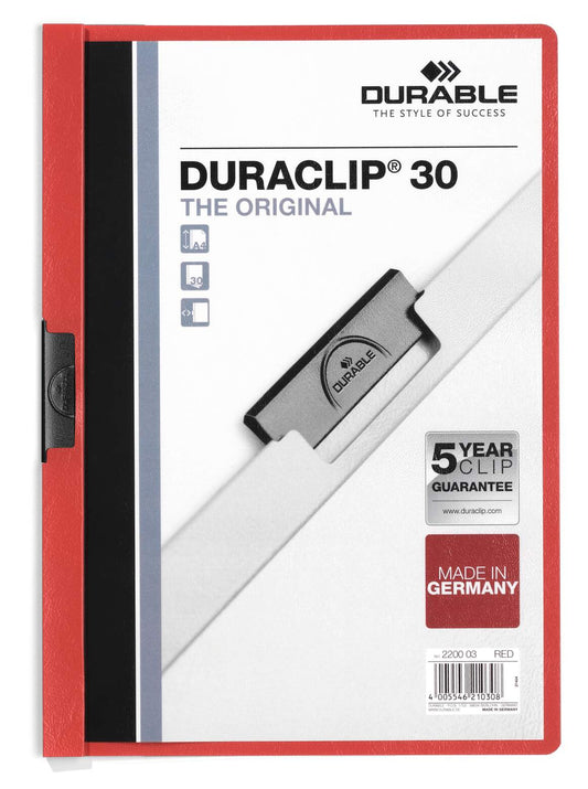 Durable Clip File Duraclip 30 Pack Of 25 Red