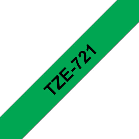Brother Laminated Tape 8m x 9mm Black On Green