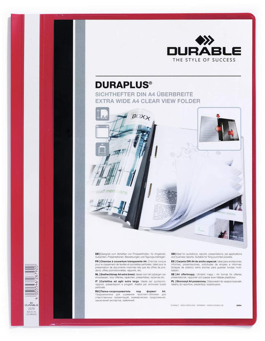 Durable Duraplus Presentation Folder Pack Of 25 Red