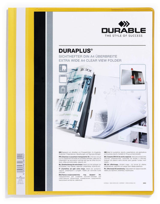 Durable Duraplus Presentation Folder Pack Of 25 Yellow