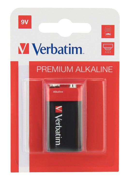 Verbatim Alkaline 9V Battery 1’S ( 10 Pack) Per Box