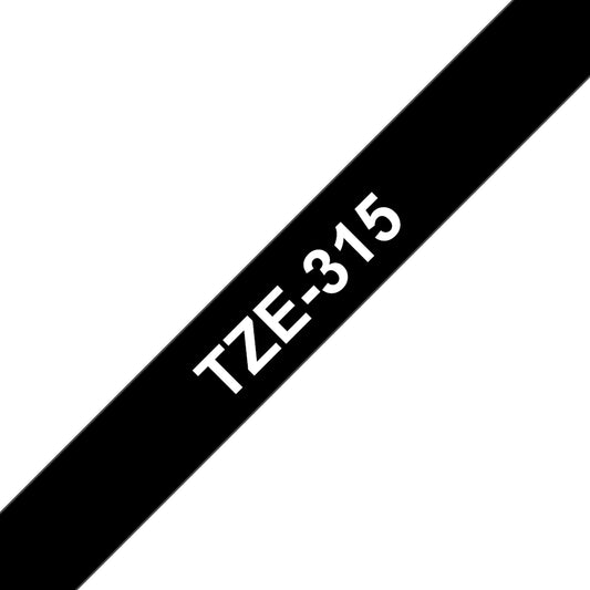Brother Laminated Tape 8m x 6mm White On Black