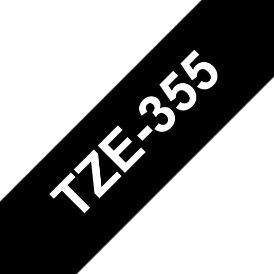 Brother 24mm White On Black Laminated Tape- 8m