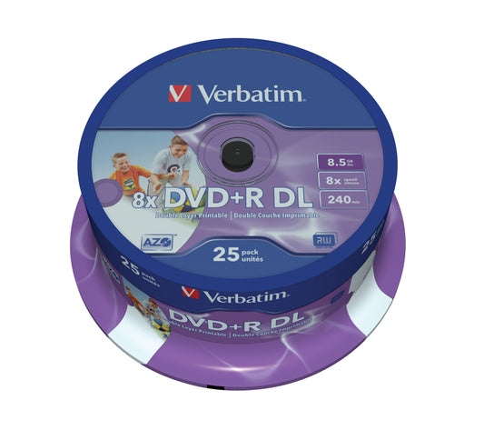 Verbatim Dvd+r 8.5GB 8X D, Layer Printable 25 Sp