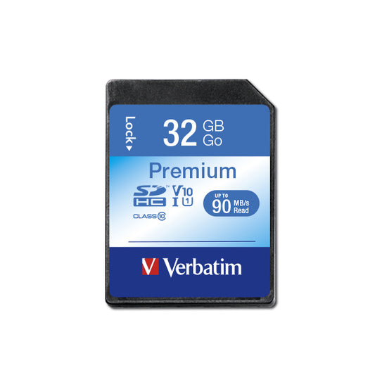 Verbatim Premium 32GB Sd Card, Sdhc, Uhs-I, Class 10, U1, V10