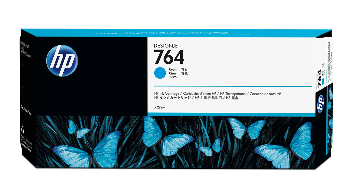 HP 764 300ml Original Cyan Ink Cartridge – view 2