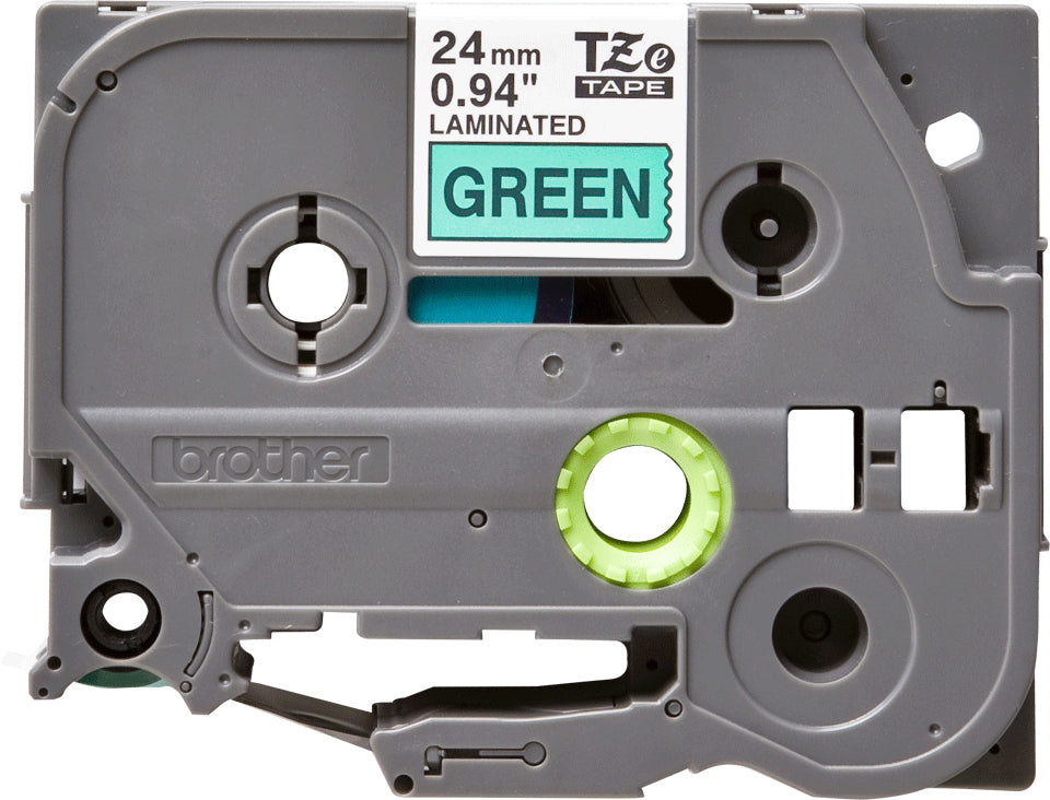 Brother Laminated Tape 8m x 24mm Black On Green – view 3