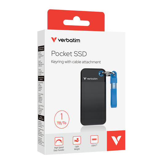 Verbatim Pocket SSD USB 3.2 Gen 2 1TB Black, Blue – view 2