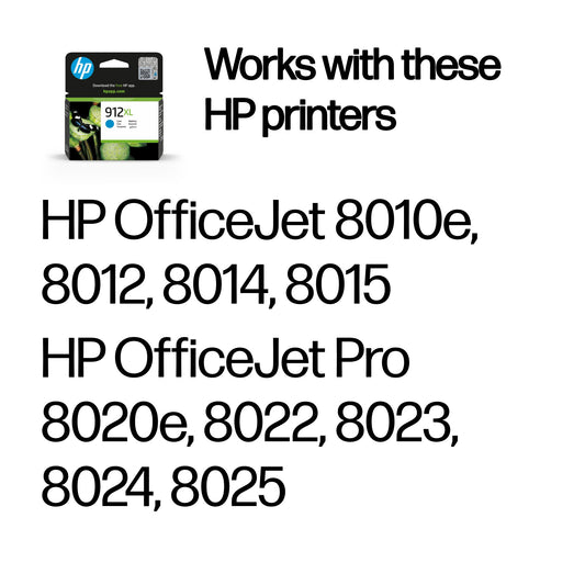 HP 912XL High Yield Original Cyan Ink Cartridge – view 2