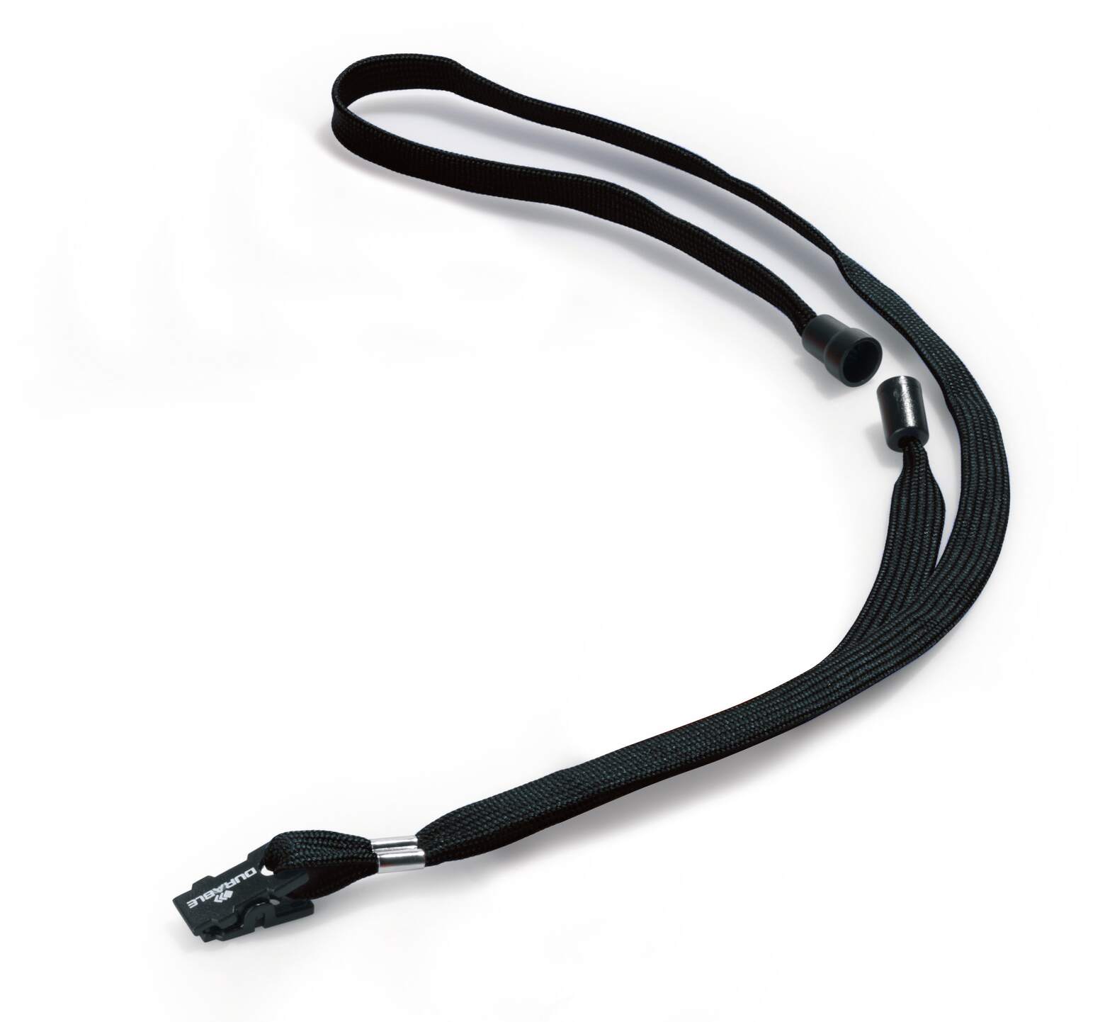 Durable Textile Lanyard 10 With PLAstic Clip Black (Pack Of 10)