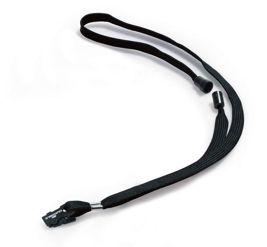 Durable Textile Lanyard 10 With PLAstic Clip Black (Pack Of 10)
