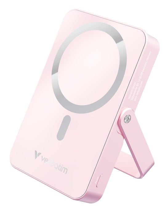 Verbatim Charge ‘N’ Go Power Bank with Stand Magnetic Wireless 10000mAh - Pink