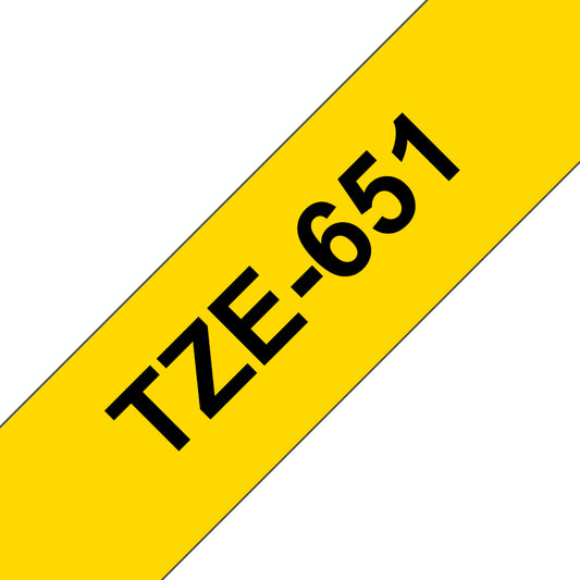 Brother 24mm Black On Yellow Laminated Tape - 8m