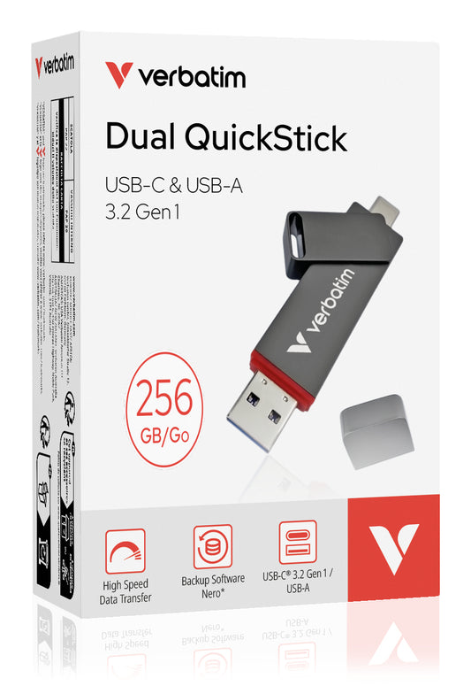Verbatim Dual Quickstick USB-A, C 3.2 GEN1 256GB – view 2