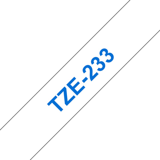 Brother 12mm Blue On White Laminated Tape - 8m