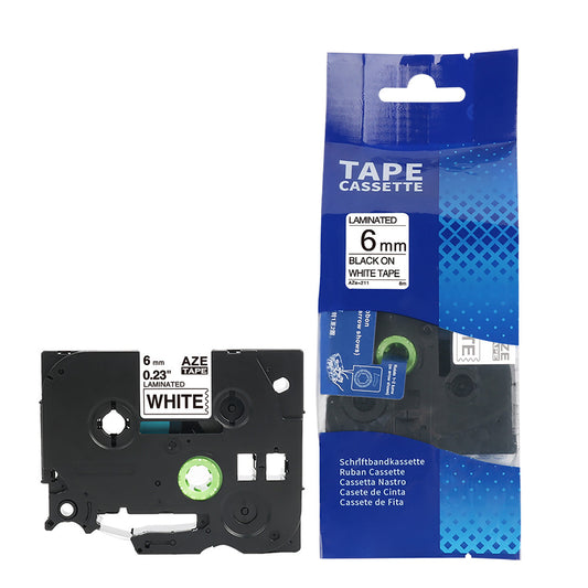 Compatible Brother Laminated Tape 6mm X 8m Black On White