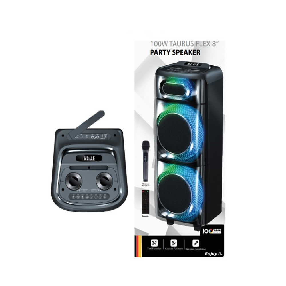 Blaupunkt 100W Taurus Flex Party Speaker + wireless mic + remote