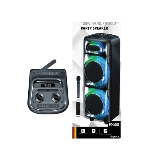 Blaupunkt 100W Taurus Flex Party Speaker + wireless mic + remote